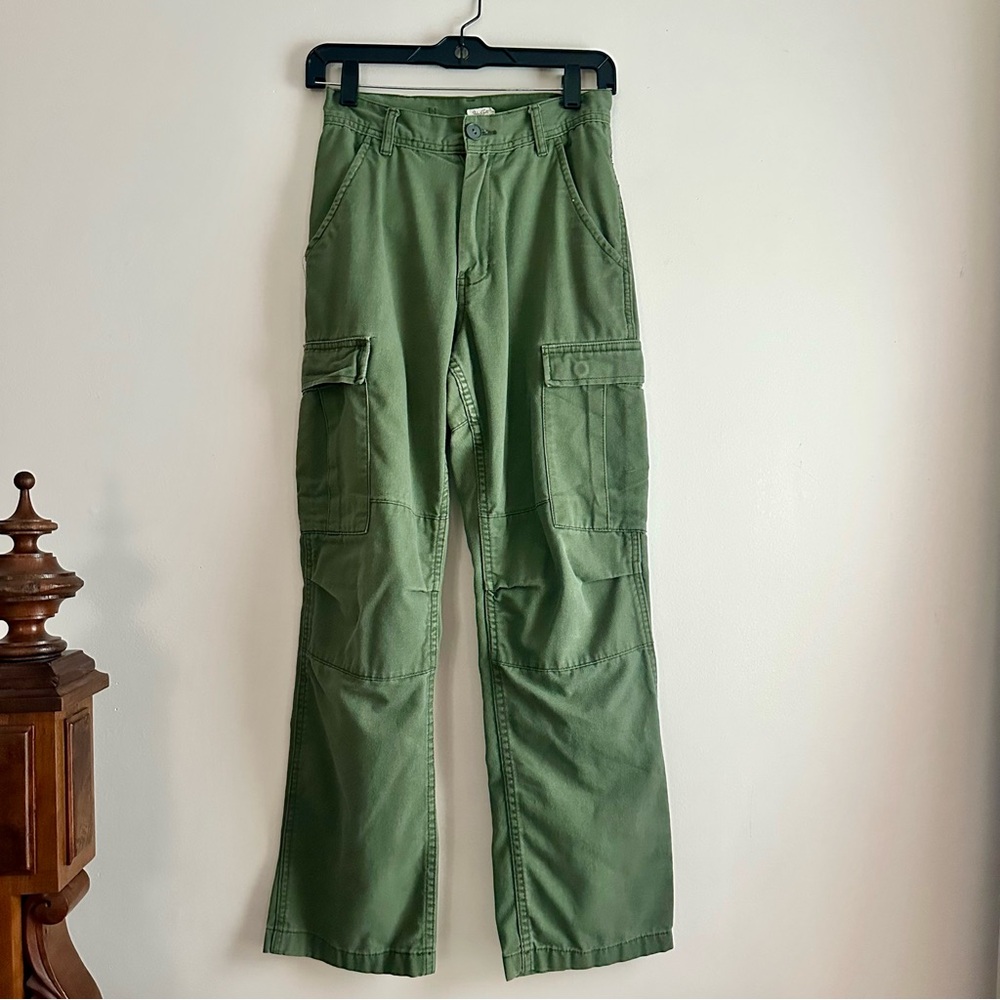 John Galt Green Cargo Straight Leg Pants